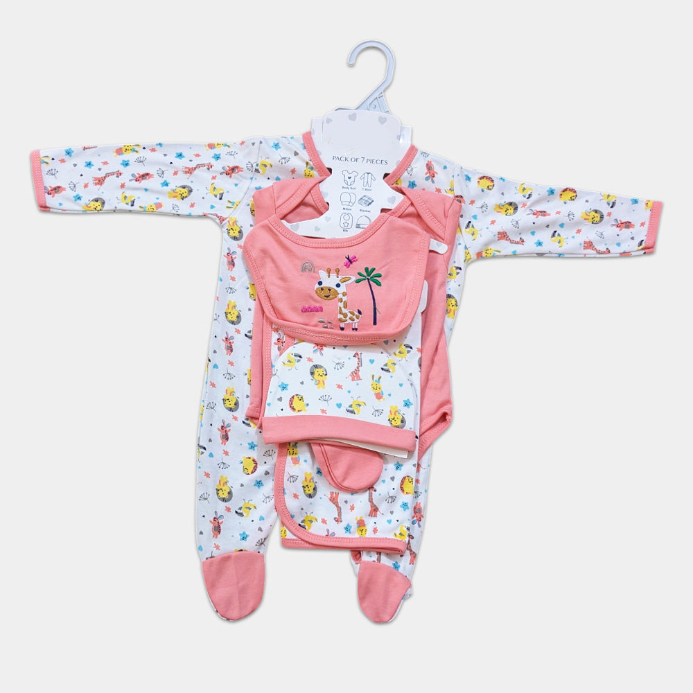 Unisex Newborn 7 Pcs Set - Giraffe