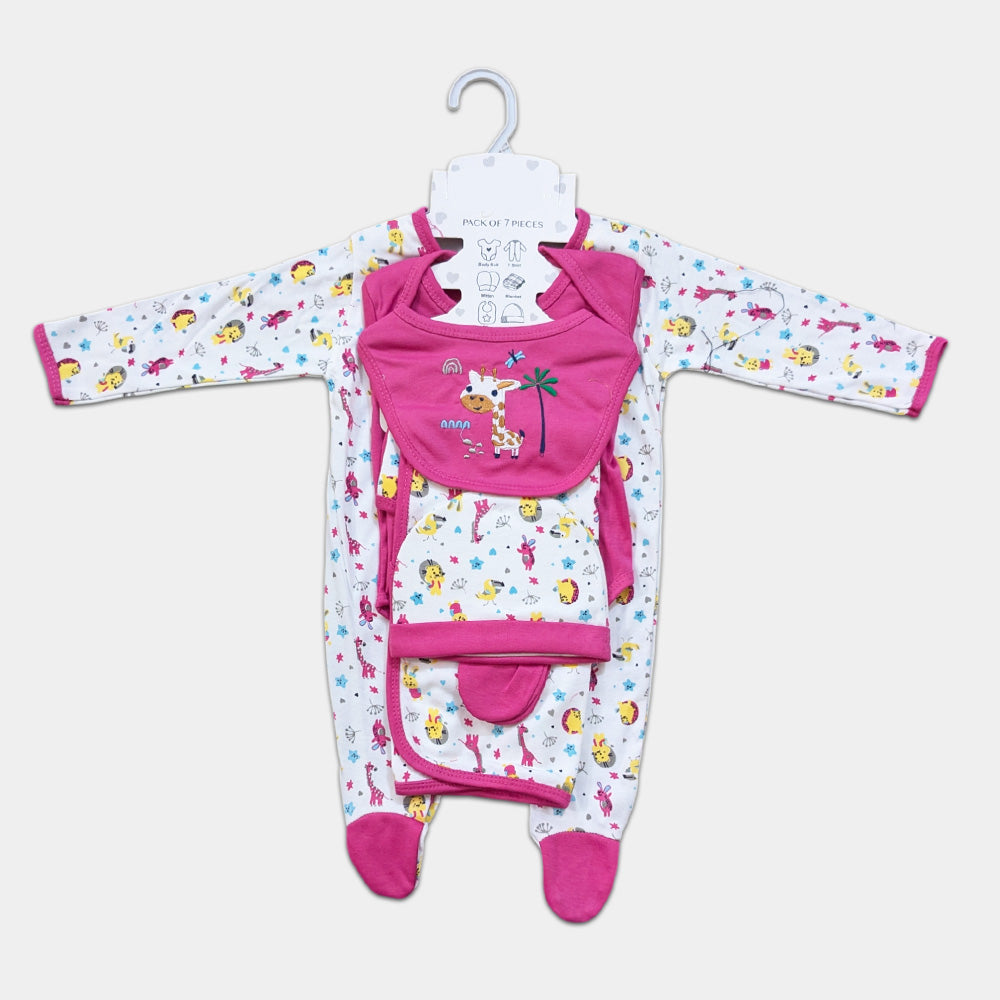 Unisex Newborn 7 Pcs Set - Giraffe