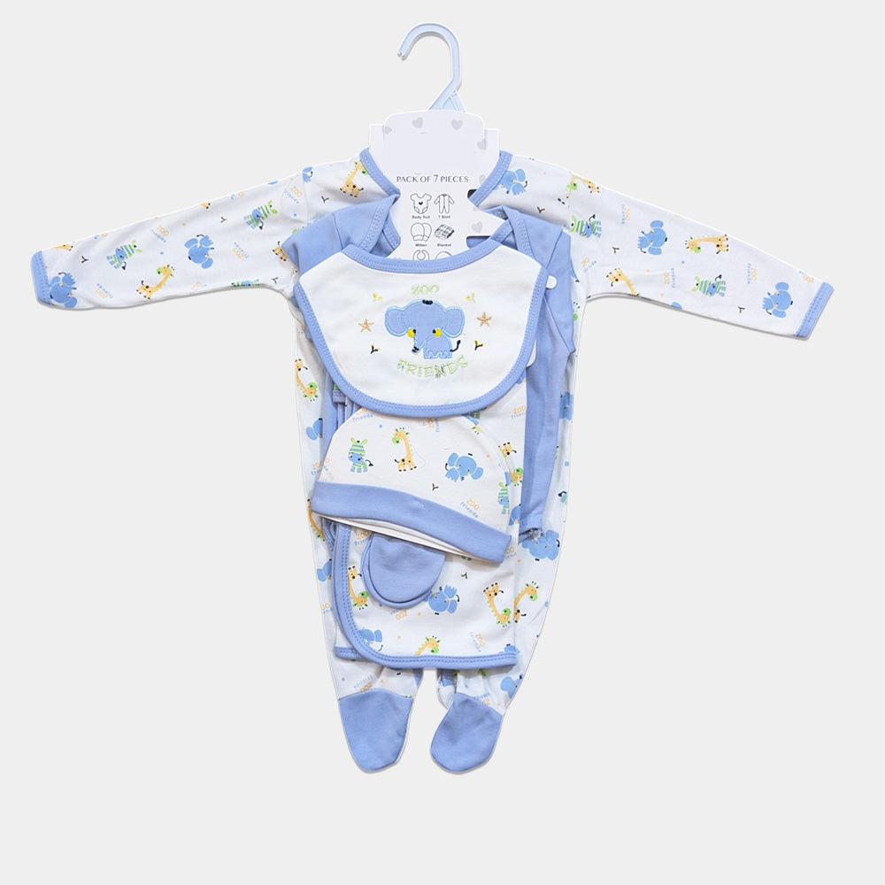 Unisex Newborn 7 Pcs Set - Zoo Friends