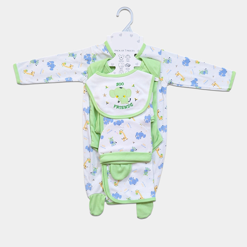 Unisex Newborn 7 Pcs Set - Zoo Friends