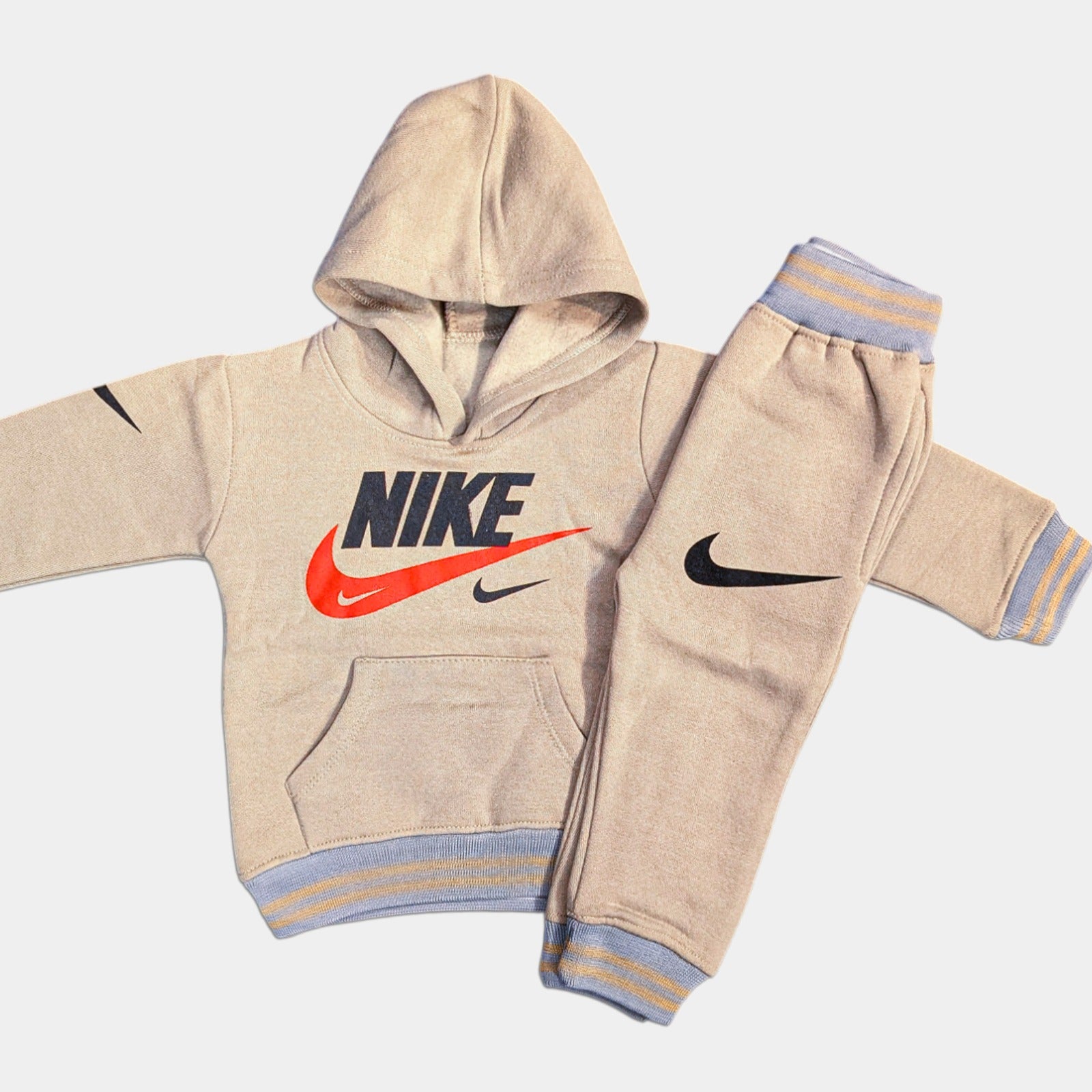 Kids Winter Hooded Light Blue Tracksuit - Nike