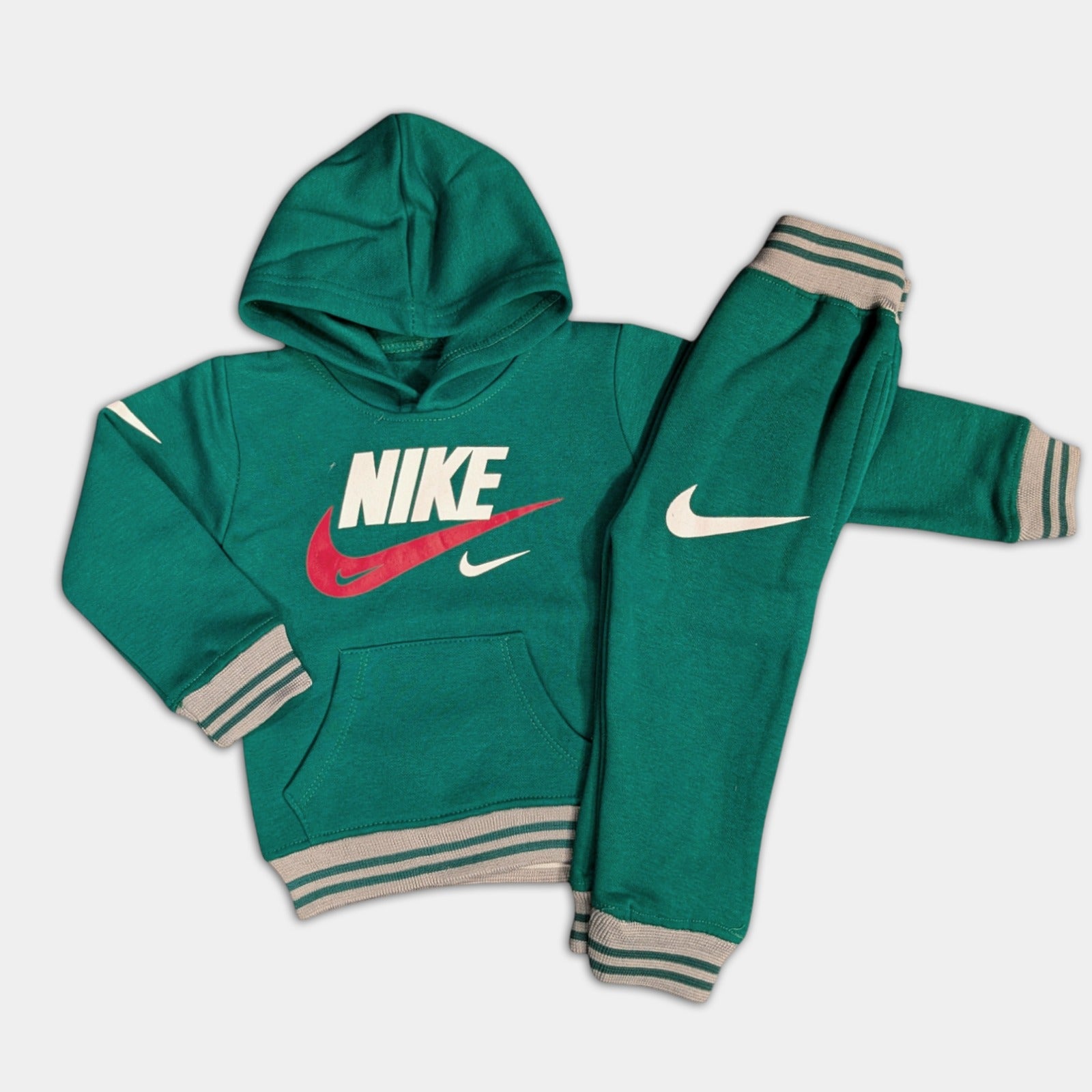 Kids Winter Hooded Light Blue Tracksuit - Nike