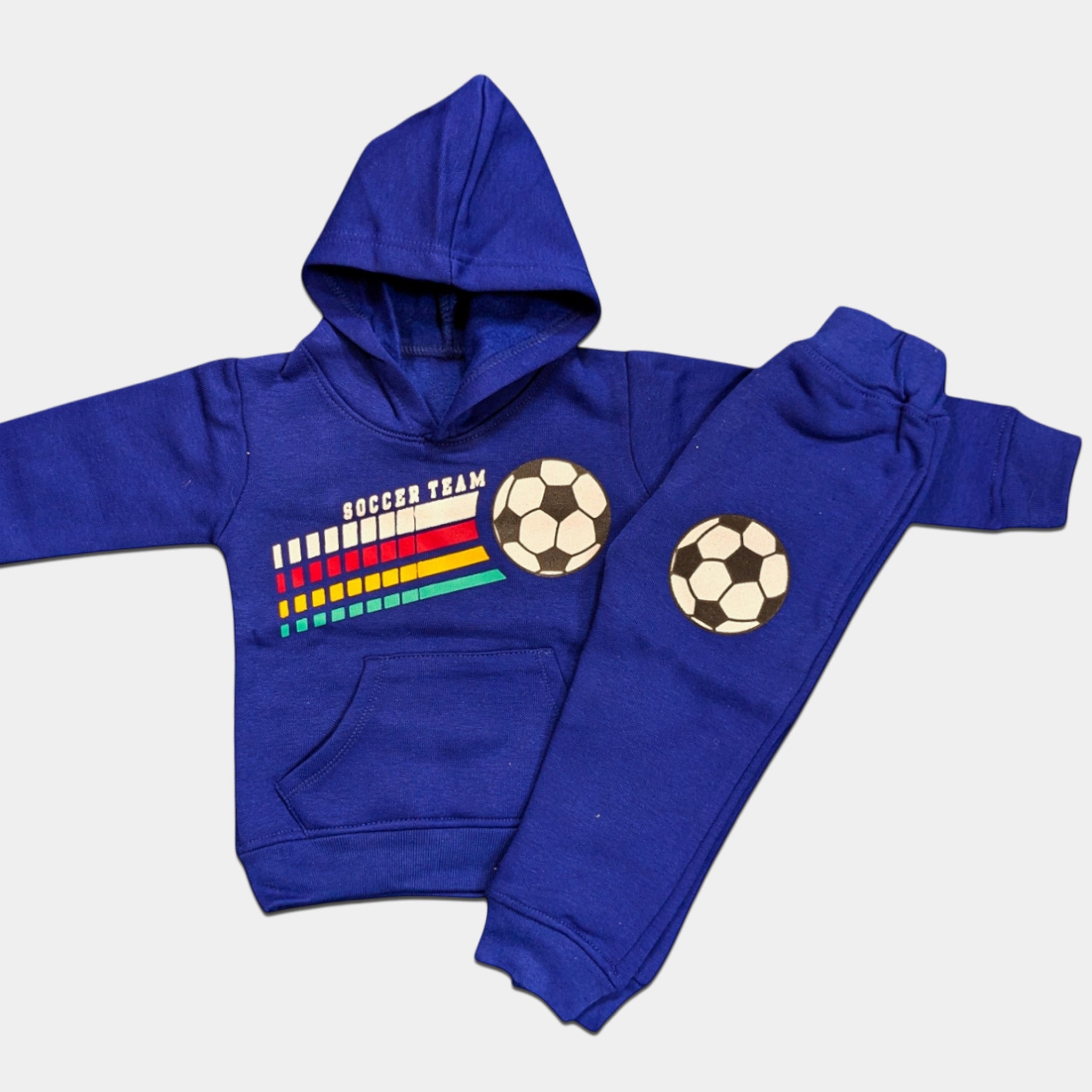 Kids Winter Hooded Blue Tracksuit - Soccer Team