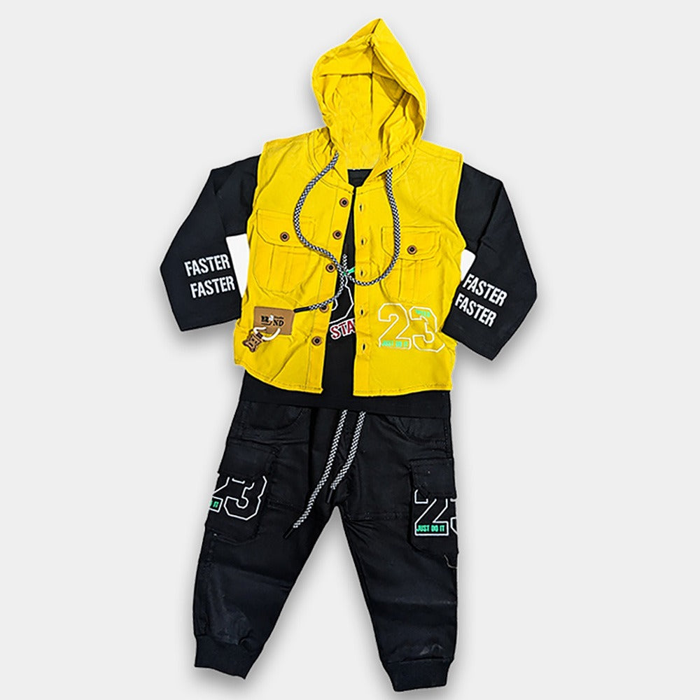 Boys 3 Pcs Party Wear with Cotton pants - 23 Just Do it